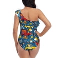 thumbnail image 6 of Yiaed Vehicles Cartoon with Funny Drivers Print Women One Piece Swimsuits Tummy Control One Shoulder Bathing Suits Pattern Ruffle Swimwear-Medium, 6 of 8