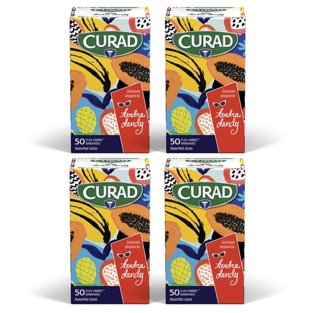 4 Pack - Curad Kendra Dandy Flex-Fabric Adhesive Bandages, Variety Pack – Standard Strips & XL, 50 Ct 1 ea