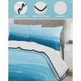 thumbnail image 4 of Quilts King Size, Sky Blue Ombre Soft Comforter Bedding Set for Bed, Modern Abstract Art Ocean Oil Painting Lightweight Quilted Bedspread with Pillow Cover(2 Pieces) for All Season, 96x106 Inch, 4 of 6