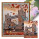 thumbnail image 1 of Hilo Algodón Bordado 11CT Punto Cruz Paisaje Urbano Otoñal 40x50cm, 1 of 9