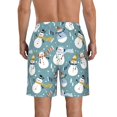 thumbnail image 3 of KLL Snowflake Scarf Snowman Men's Casual Summer Beach Shorts Hawaiian Shorts with Pockets-Small, 3 of 5