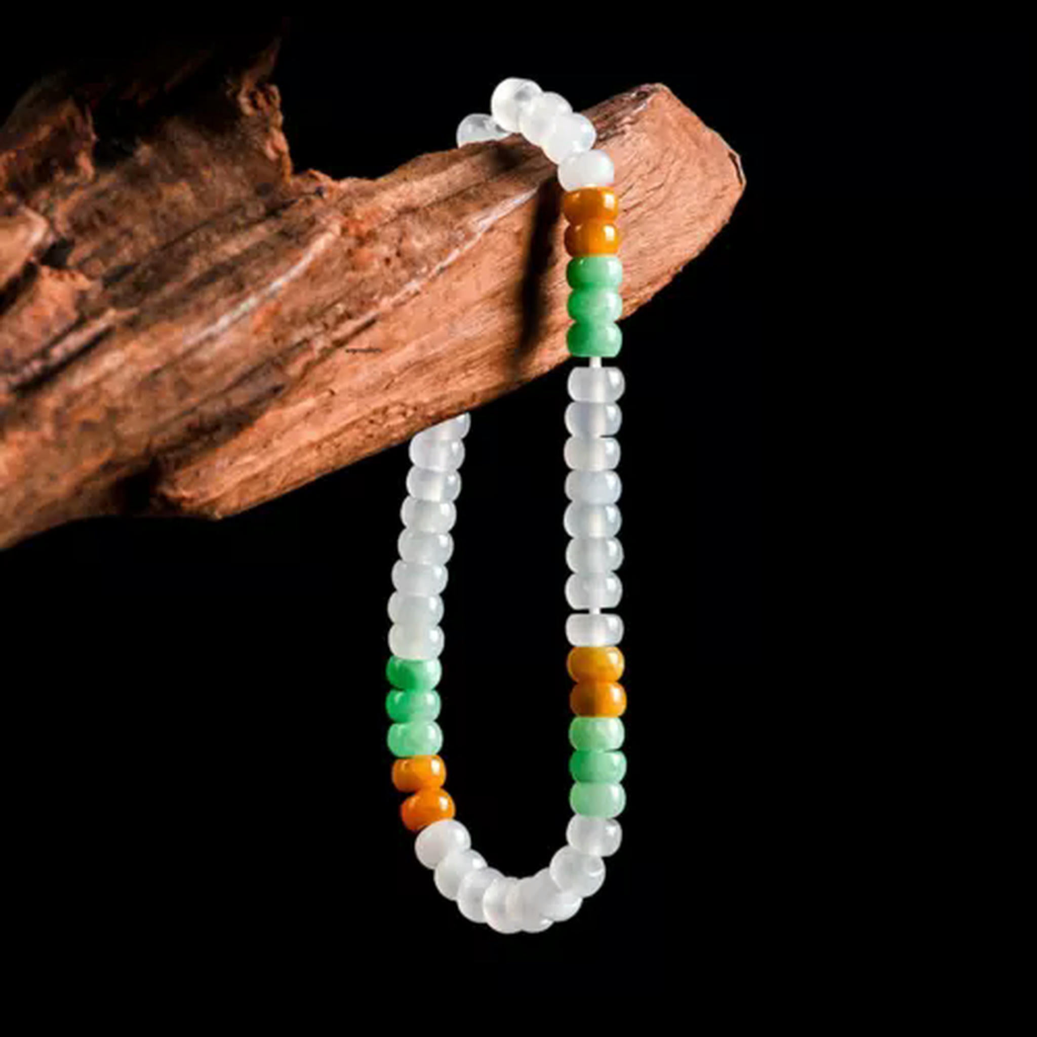 EOEMY Natural Grade A Jade Jadeite Women Lucky Colorful 5.5mm Abacus Beaded Bracelet