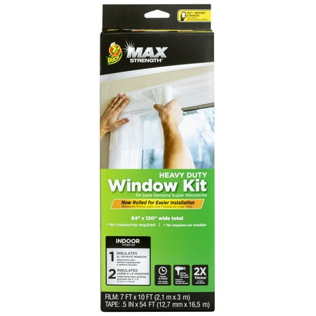 Duck Max Strength Rolled Plastic Window Insulation Kit - Clear, 84 in. x 120 in.