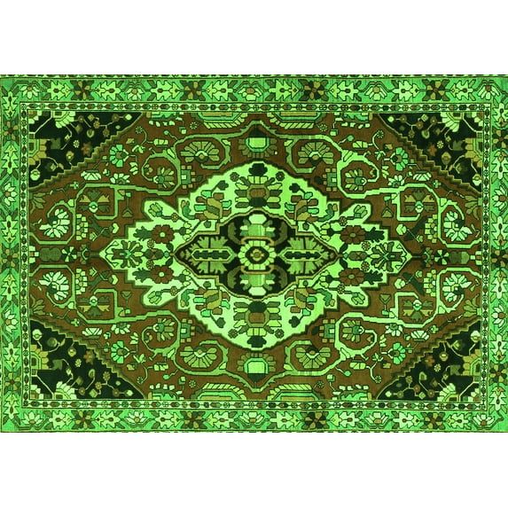Ahgly Company Indoor Rectangle Persian Green Traditional Area Rugs, 2' x 5'