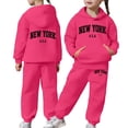thumbnail image 2 of Toddler Baby Girl Clothes Set, Cotton Long Sleeve Shirt and Pants Fall Winter Outfit 6-12 Months 12-24 Months 2t 3t 4t 5t 6t 7t 8t 9t Children(Hot Pink,12-13 Years), 2 of 7