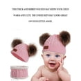 thumbnail image 2 of Gustave 2 Pieces Baby Winter Hat Scarf Set, Knitted Warm Fleece Lined Skiing Cap Pompom Kids Beanie for Kids Girl Boy "Pink", 2 of 10