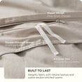 thumbnail image 4 of Funda de Edredón Bedsure King Oversize de Algodón Textura Lino Natural, 4 of 9