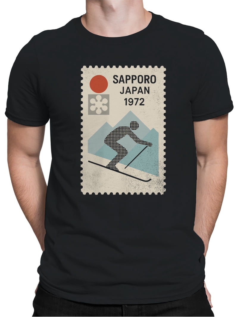Sapporo 1972 Olympic Skiing Design Men's T-shirt - Walmart.com