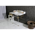 thumbnail image 4 of Kingston Brass LMS3630MA7 Pemberton 36" Carrara Marble Console Sink with Acrylic Legs (8-Inch, 3-Hole), Carrara Marble White/Brushed Brass, 4 of 8