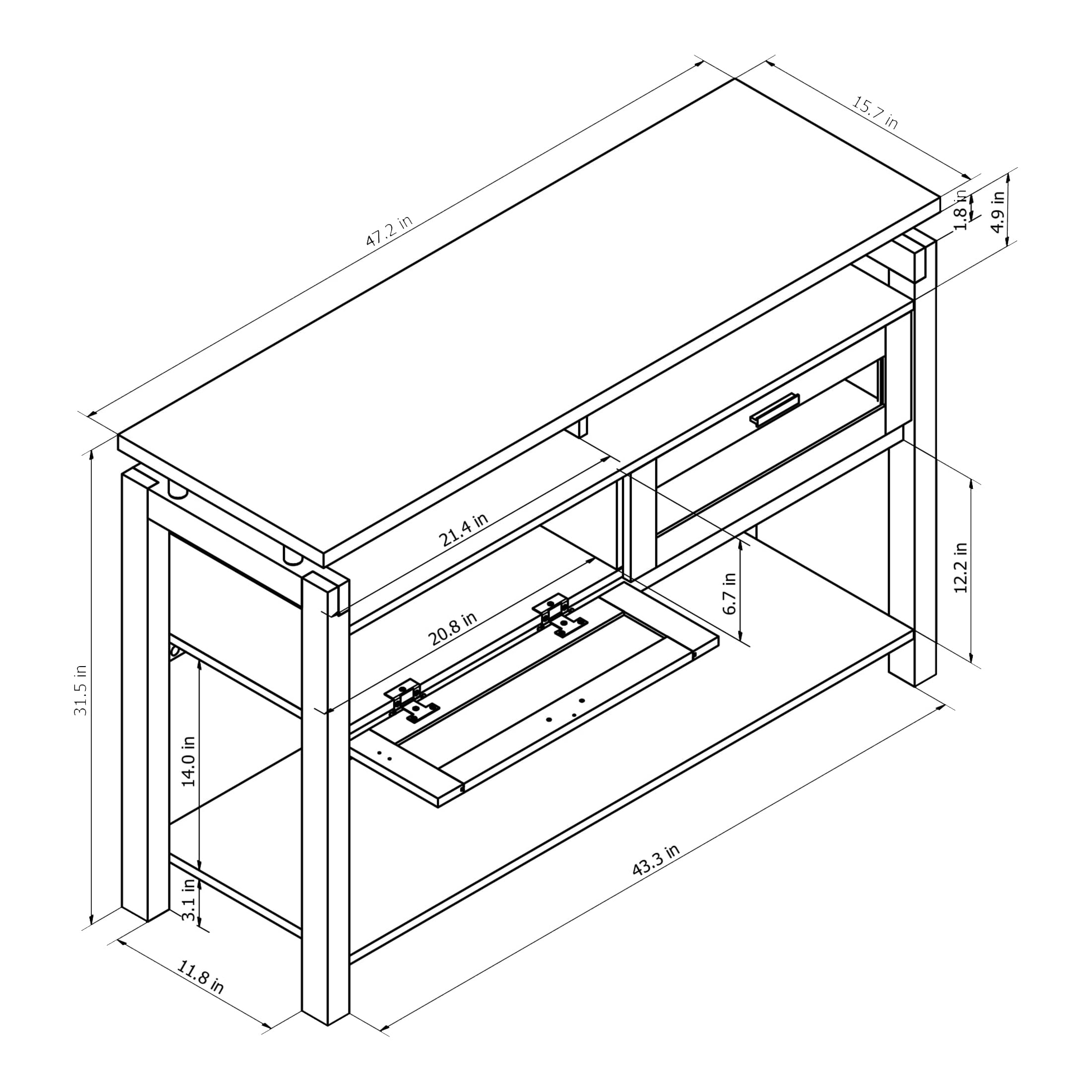 Furniture of America Gueston 2-Door Console Table, Espresso