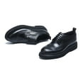 thumbnail image 3 of Santimon Black Dress Shoes for Men Thick Sole Wingtip Derby Shoes Formal Business Oxford Shoes US 11.5, 3 of 8