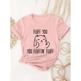 thumbnail image 5 of SHESIINN Letter Print T-shirt, Short Sleeve Crew Neck Casual Top, Women's Clothing, 5 of 9
