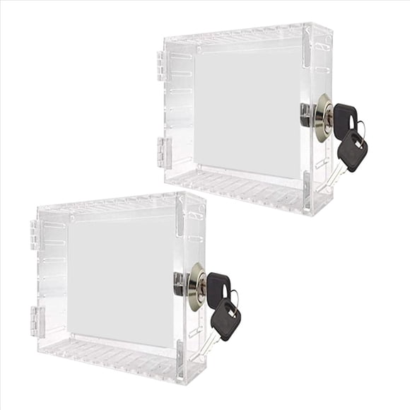 2X Caja de Seguridad para Termostato Cubierta de Termostato Universal con Protector de Caja de Seguridad con Llave para Termostato en la Pared Hogar