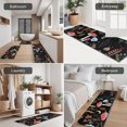 thumbnail image 5 of Red Mushroom Leaf Black Pattern Kitchen Rugs Sets Of 3,Kitchen Runner Rugs Non Skid Washable,Decorative Kitchen Floor Mats for Kitchen,Sink,Laundry,17"x30"+ 17"x47" + 17"x59", 5 of 6