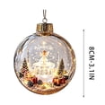 thumbnail image 3 of Lighted Christmas Ball Ornaments Clear Miniature Winter Scene Baubles with Glowing LED for Holiday Tree Decor, 3 of 7