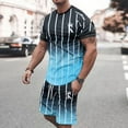 thumbnail image 4 of Baqcunre Track Suits For Men Set Men'S 3D Short Sleeve Suit Shorts Beach Tropical Hawaiianss Body Sports Shorts Suit Sports Suit Mens Outfits Tops For Men Sky Blue L, 4 of 4
