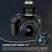 Canon EOS Rebel T7 DSLR Camera with 18-55mm Lens (Wi-Fi) Bundle with Bag, 64GB Memory Card & Accessories (International Model)