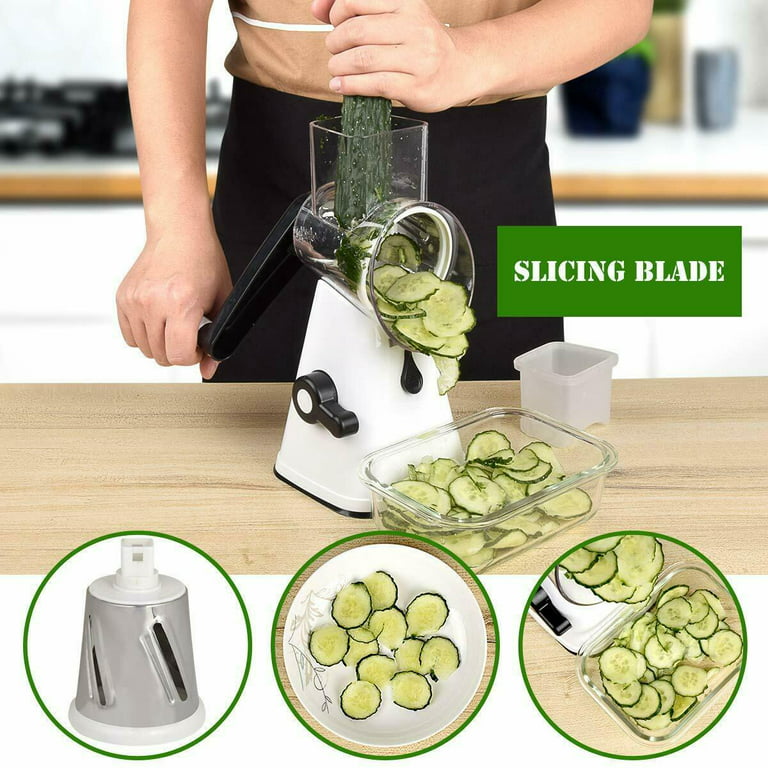 Electric Vegetable Slicer Cutter Kitchen Rotary Drum Cheese Food