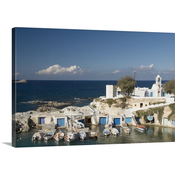 Great BIG Canvas | "Greece, Cyclades, Island Of Milos, Village Of Mandrakia" Canvas Wall Art - 24x16