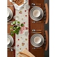 thumbnail image 5 of Table Runner Dresser Scarves Merry Christmas Santa Claus Red Truck Cotton Linen Burlap Table Cover BSnowflake Xmas Tree on Linen Table Runners for Family Kitchen Dining Holiday Party Banquet Decor, 5 of 5