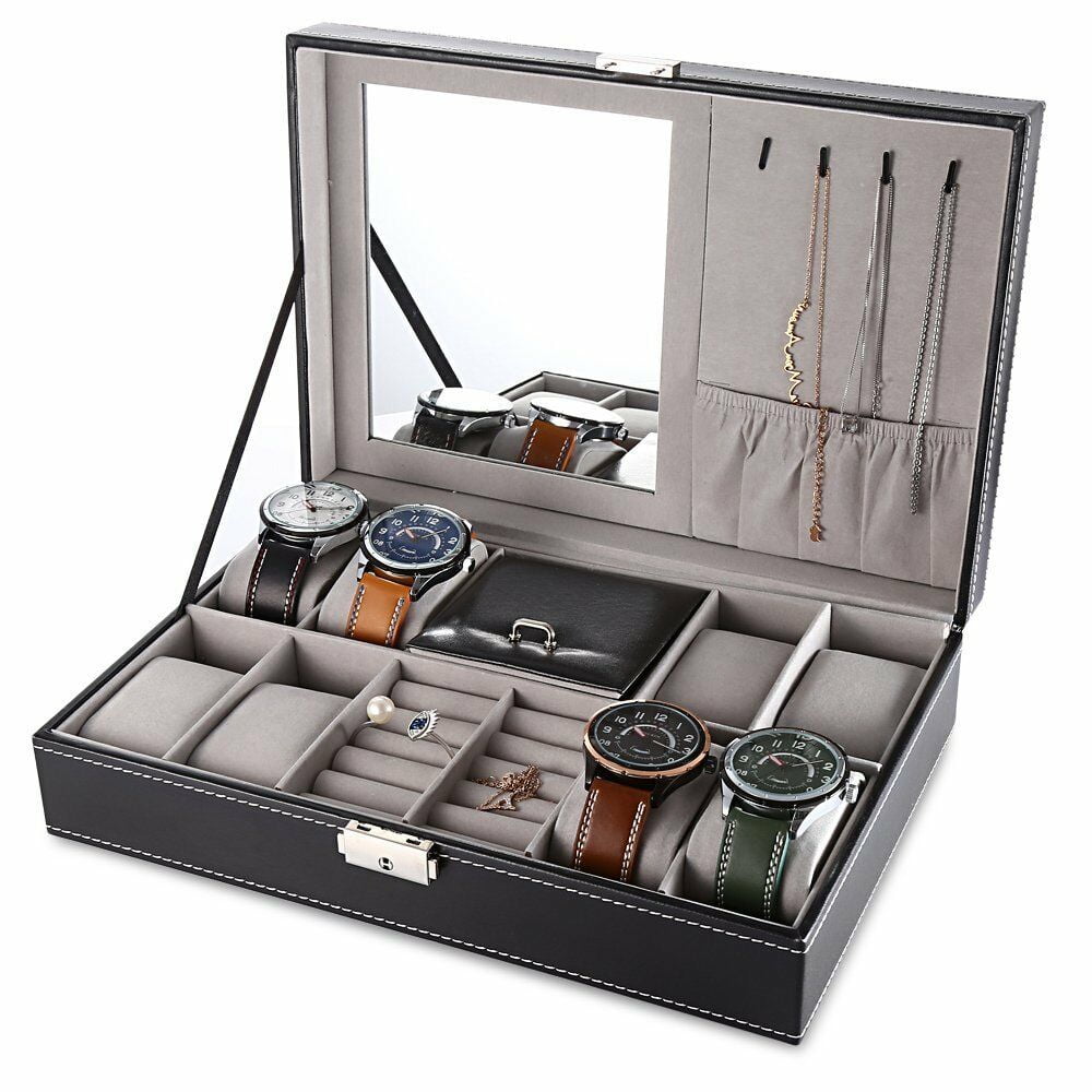 Coffret Polyvalent Cosmetic Case Jewelry Box Designer Volt Leather Watch Box  8 Mens Watch Organizer Jewelry Storage Boxes Fashion Womens Rings Tray  CASES From 127,9 €