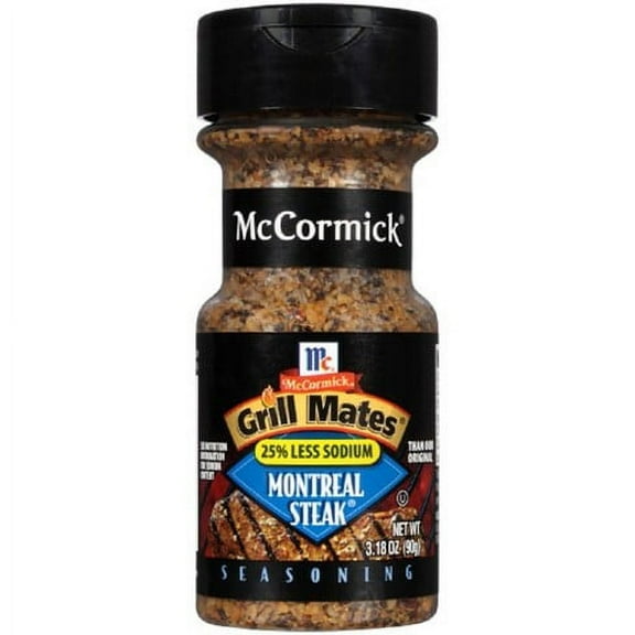 McCormick Grill Mates 25% Less Sodium Montreal Steak Seasoning (Pack of 24)
