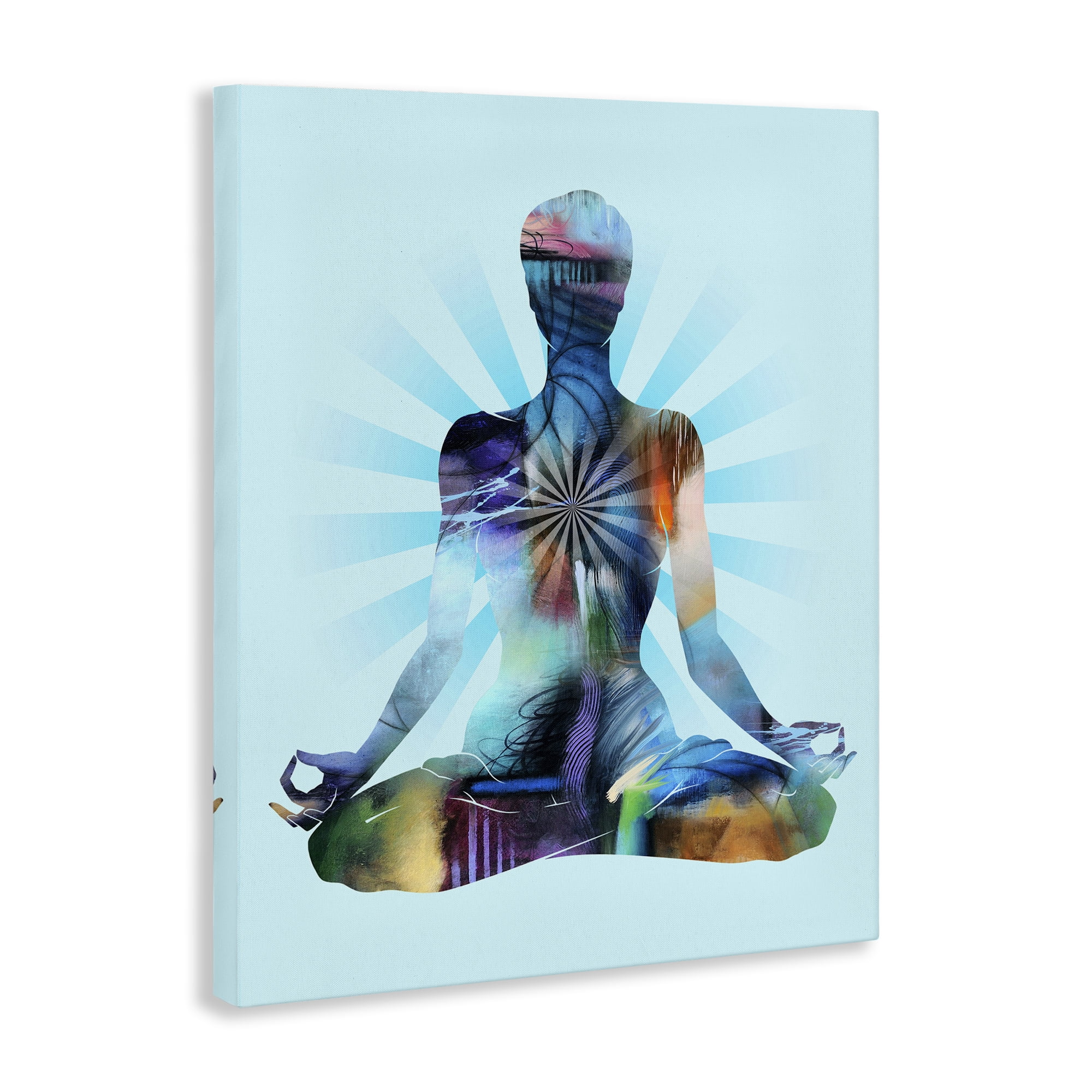 Stupell Industries Zen Meditation Pose Sports Painting Wrapped Canvas Art Print Wall Art, 16 x 20