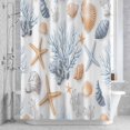 thumbnail image 2 of Blue Yellow Starfish Coral Bathroom Shower Curtain, Ocean Coastal Summer Nautical Waterproof Washable Soft Bath Curtain for Bathtub Decor with 12 Hooks&Grommet, 54x78 Inch, 2 of 9