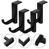 KALLORY 4Pcs Black Plastic Headset Stand for Desk with Headphone Mount for Computer Prevent Scratching General Users