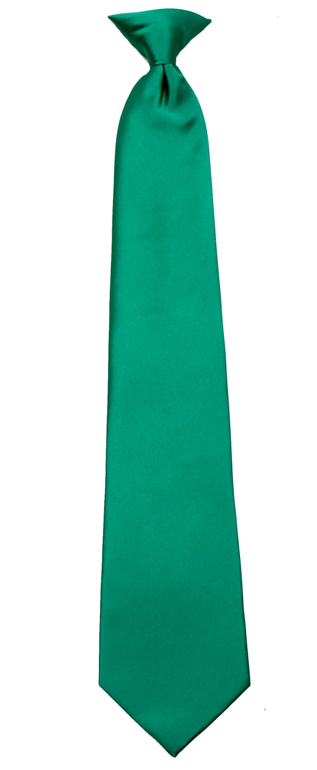Boys Young Men 14 inch Solid Color Clip On Easy to Remove Clip Necktie Ties 