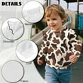 thumbnail image 7 of Xixirimido Brown Cowhide Print Soft Toddler Girls Long Sleeve Sweatshirt Ruffle Shoulder Graphic Pullover Crewneck Top for Cool Weather, for 7-8Y, 7 of 7