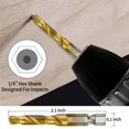 thumbnail image 5 of 7pcs Hex Shank Titanium Combination Drill And Tap Set Metric Thread goldsilver, 5 of 5