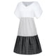 thumbnail image 3 of Pntutb Moda Mujer Cuello Redondo Botones Impresos Manga Larga Dobladillo Asimétrico Top Pntutb Pntutb-2580, 3 of 6