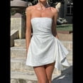 thumbnail image 4 of Vestido de Fiesta de Satén Bordado con Escote en V y Corte en A. L, 4 of 8