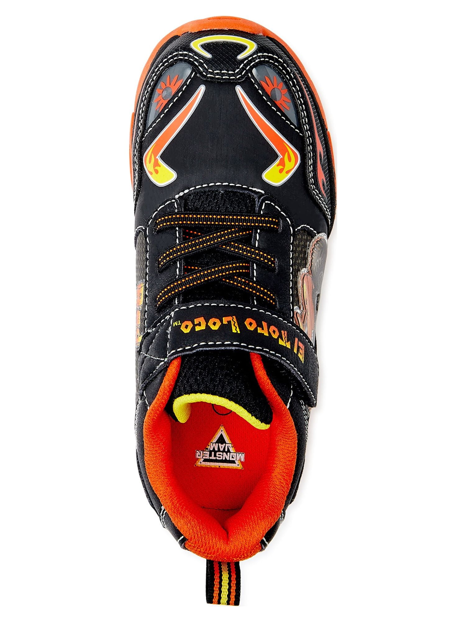 Monster Jam Little & Big Boys Athletic Shoes Lightweight Black & Orange, 10