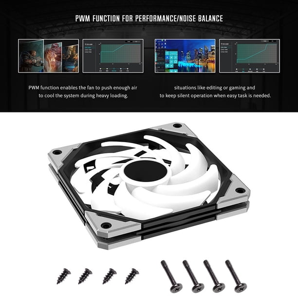 Ventilador ARGB Case Cooling Fan 4PIN PWM 12cm PC Cooler Fan Case Fans para chasis de computadora Likrtyny Para estrenar