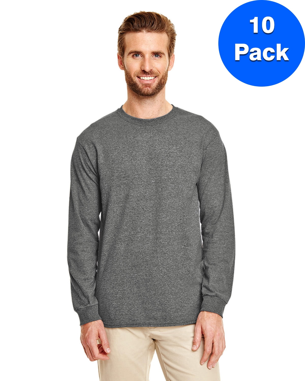 Mens DryBlend 5.6 oz 50/50 Long-Sleeve T-Shirt 10 Pack - Walmart.com