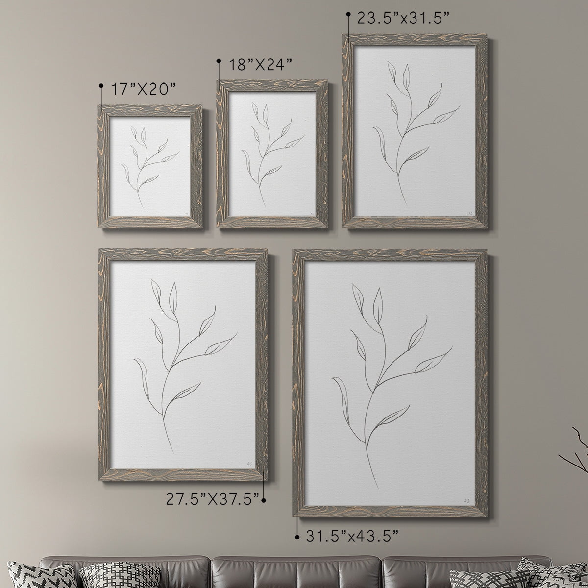 Botanical Gesture I - Premium Framed Canvas 2 Piece Set - Ready to Hang