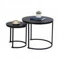 thumbnail image 1 of Set de 2 Mesas de Centro Redondo HOMEMAKE FURNITURE Color Negro Industrial Clásico, 1 of 7
