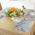 thumbnail image 4 of Ambesonne Rowan Place Mats Set of 4, Bullfinch Birds Branches, Standard Size, Dark Brown Pale Blue, 4 of 6