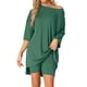 thumbnail image 1 of Conjunto de lounge oversized INSPIRE CHIC para mujeres, sudaderas de entrenamiento, camiseta con pantalones cortos de ciclista, conjuntos 2XL verde oscuro, 1 of 6