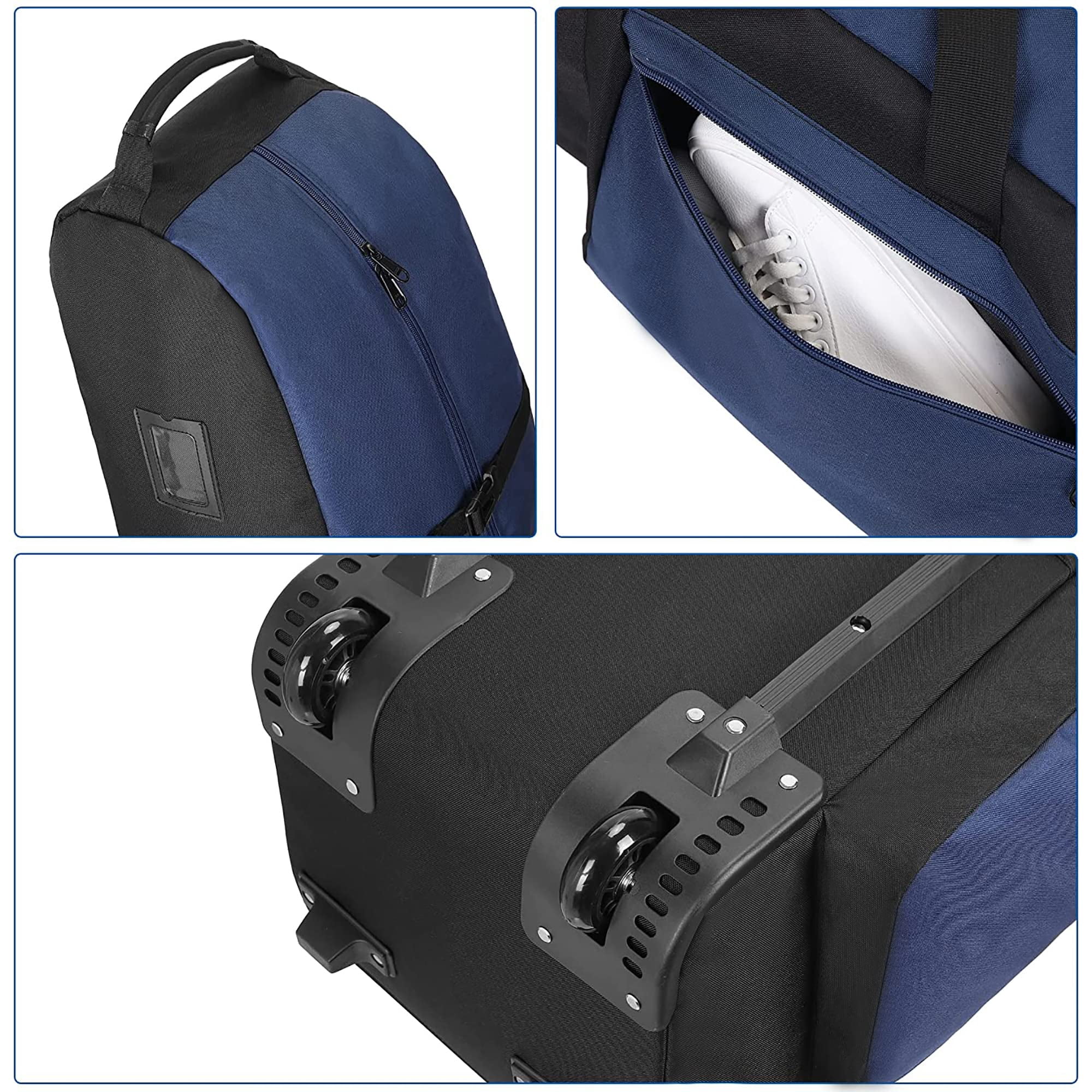 Foldable Padded Golf Travel Bag  Heavy Duty 900d Polyester Club Waterproof Carry Cart With Wheels Soft-sided Spacial Size For Gear Transportation