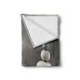 thumbnail image 2 of Rock Soft Flannel Fleece Throw Blanket, 6 Stones Grouped Unevenly All Holding Still in Stability Theme Nature Illustration, Cozy Plush for Indoor and Outdoor Use, 50" x 60", Multicolor, by Ambesonne, 2 of 5