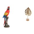 thumbnail image 1 of Figura de loro, estatua de loro, escultura de animal, escultura de hoja, estatua de hoja de metal, resina y hierro con base de madera, adecuada para j, 1 of 8