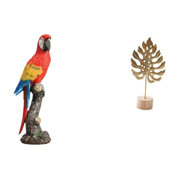 Figura de loro,Estatua de loro Escultura animal Figura de loro,Escultura de hojas,Estatua de hoja de metal Escultura de hoja Decoración del hogar,Figura de hoja artística con decoraciones de