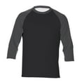 thumbnail image 2 of YMNXA Mens T Shirts 3/4 Sleeve Round Neck Color Block Comfortable Breathable Tee For Casual Daily Wear Dark Gray Xxxl, 2 of 3
