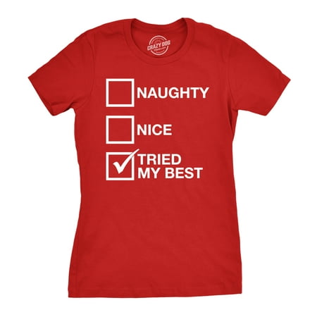 Womens Naughty List Nice List Tried My Best Funny Santa Christmas T (Best Place For Womens Suits)