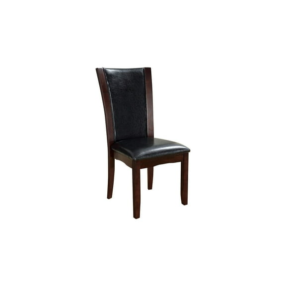 Benzara Manhattan I Contemporary Side Chair, White Finish, Set of 2-Color:Dark Cherry