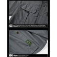 thumbnail image 6 of Men's 97% Cotton Knee Length Cargo Shorts, Button Fly & Back Elastic Drawstring Waist Multi Zipper Snap Flap Pockets Loose Casual Work Shorts for Outdoor Hiking Fishing Camping, 6 of 10