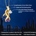 thumbnail image 2 of Gem Stone King 18K Yellow Gold Plated Silver White Moissanite and Blue Created Sapphire and Purple Amethyst Pendant for Women (1.34 Cttw, Gemstone, Heart Shape 5MM, 18 inch Chain), 2 of 6